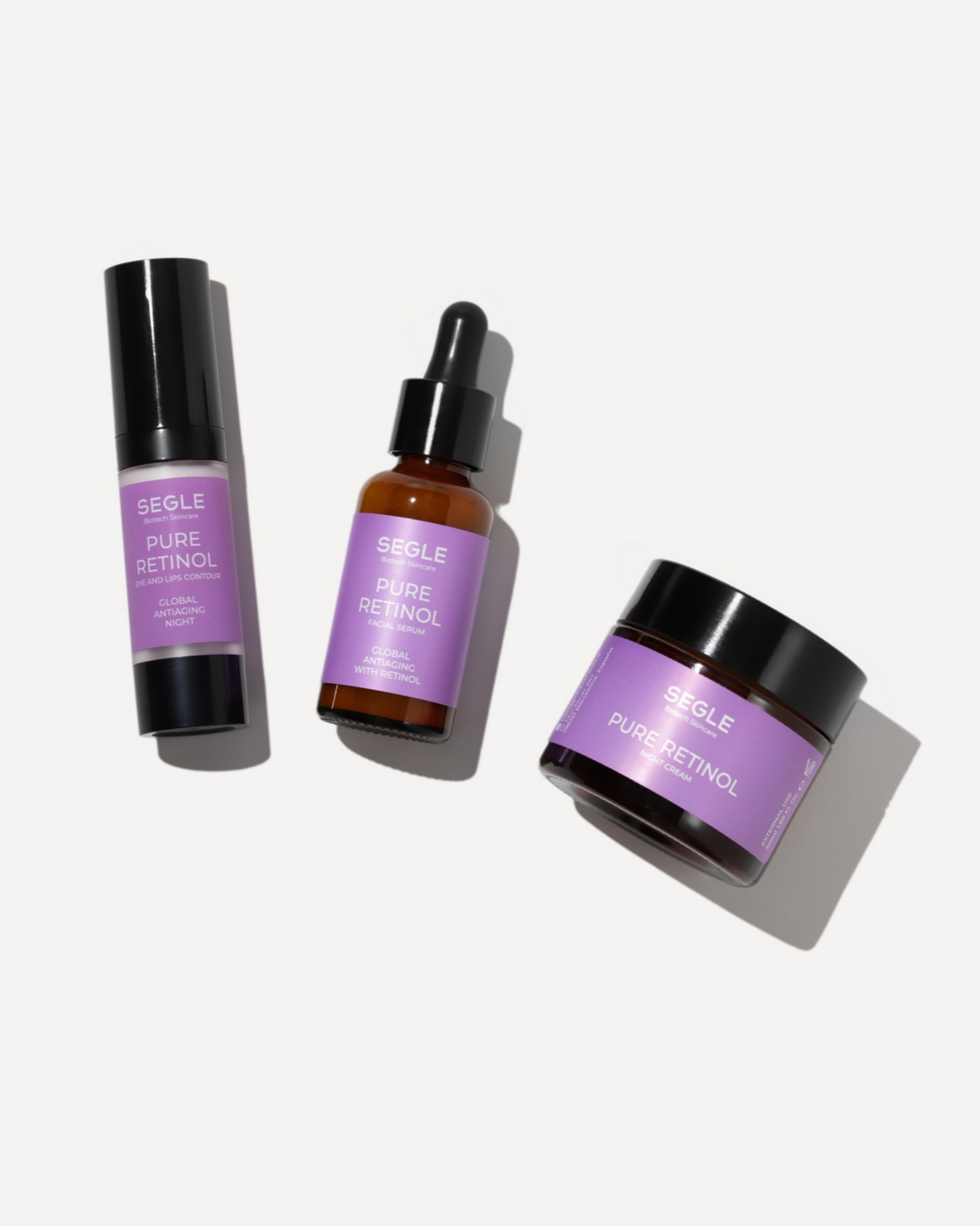 Kit Notte Retinolo + Occhi SEGLE: siero, crema e contorno occhi Pure Retinol