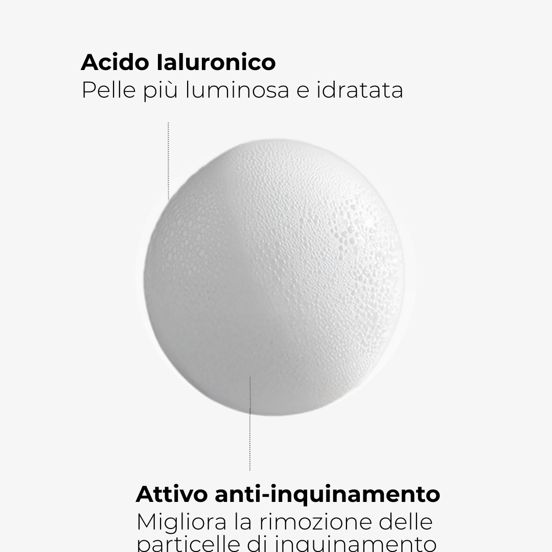 texture mousse detergente viso delicata