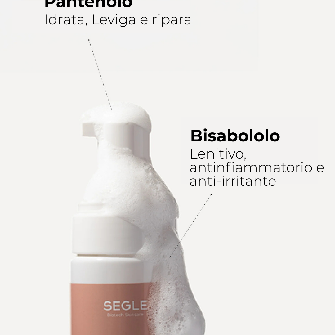 schiuma detergente con acido ialuronico e pantenolo